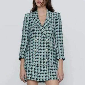 NWT Zara Pleated Blazer Dress
